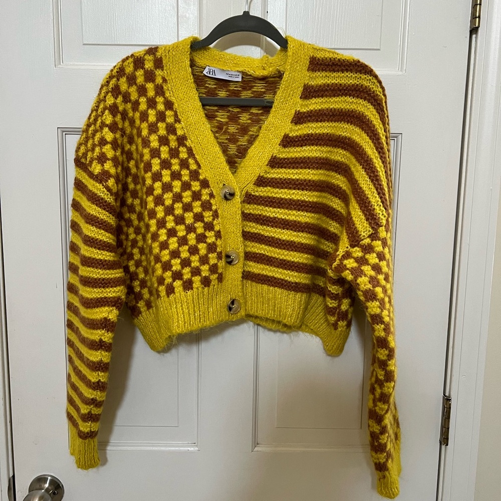 Zara chunk knit cropped cardigan